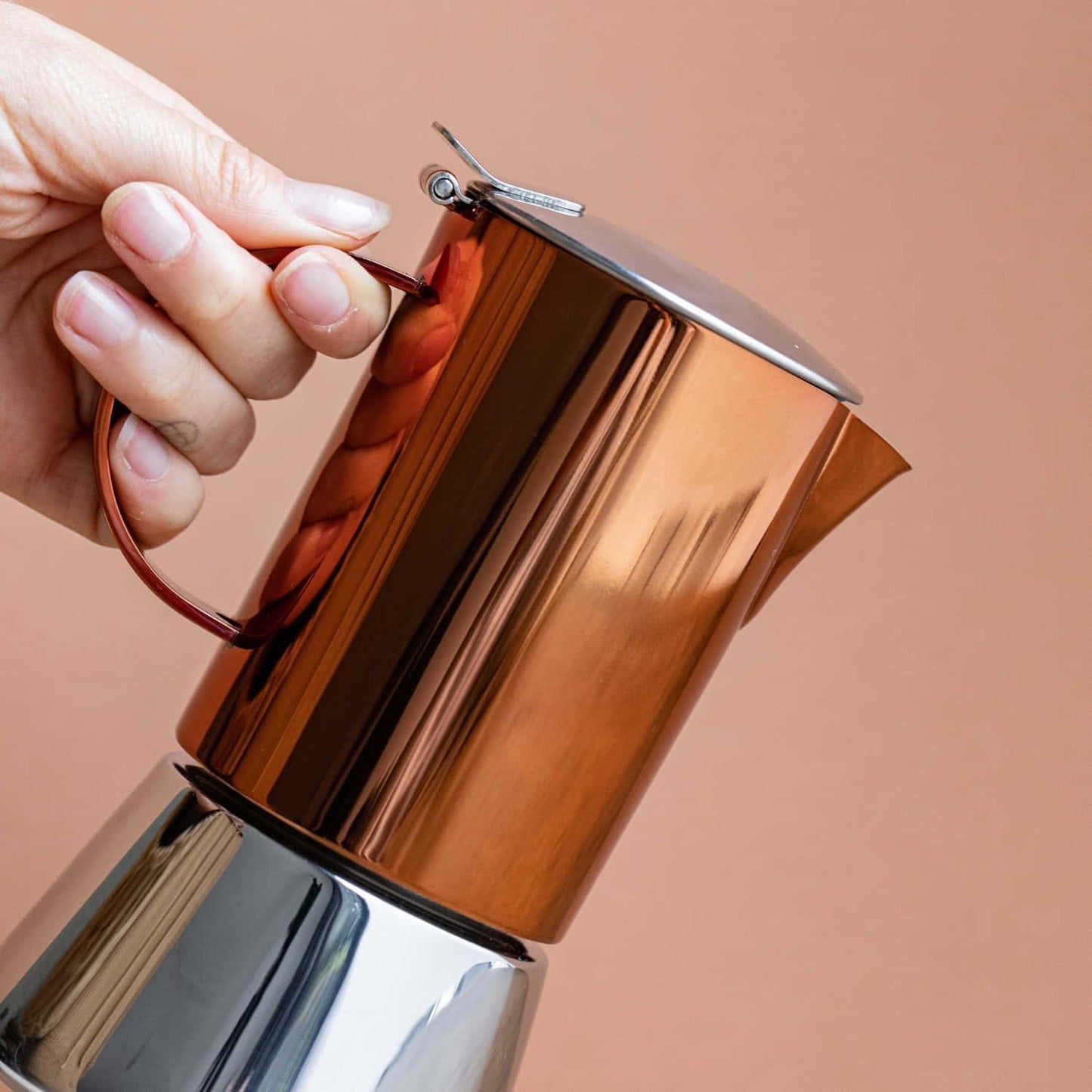 La Cafetière Polished Stainless Steel Copper Stovetop - 300 ml - Kotikauppa