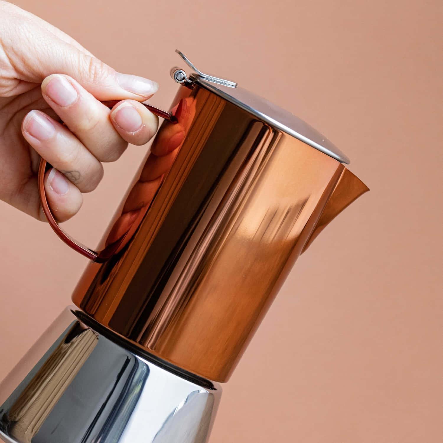 La Cafetière Polished Stainless Steel Copper Stovetop - 300 ml - Kotikauppa