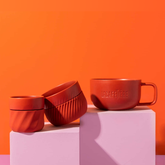 La Cafetière Red Coffee Mugs, 3 pcs - Kotikauppa