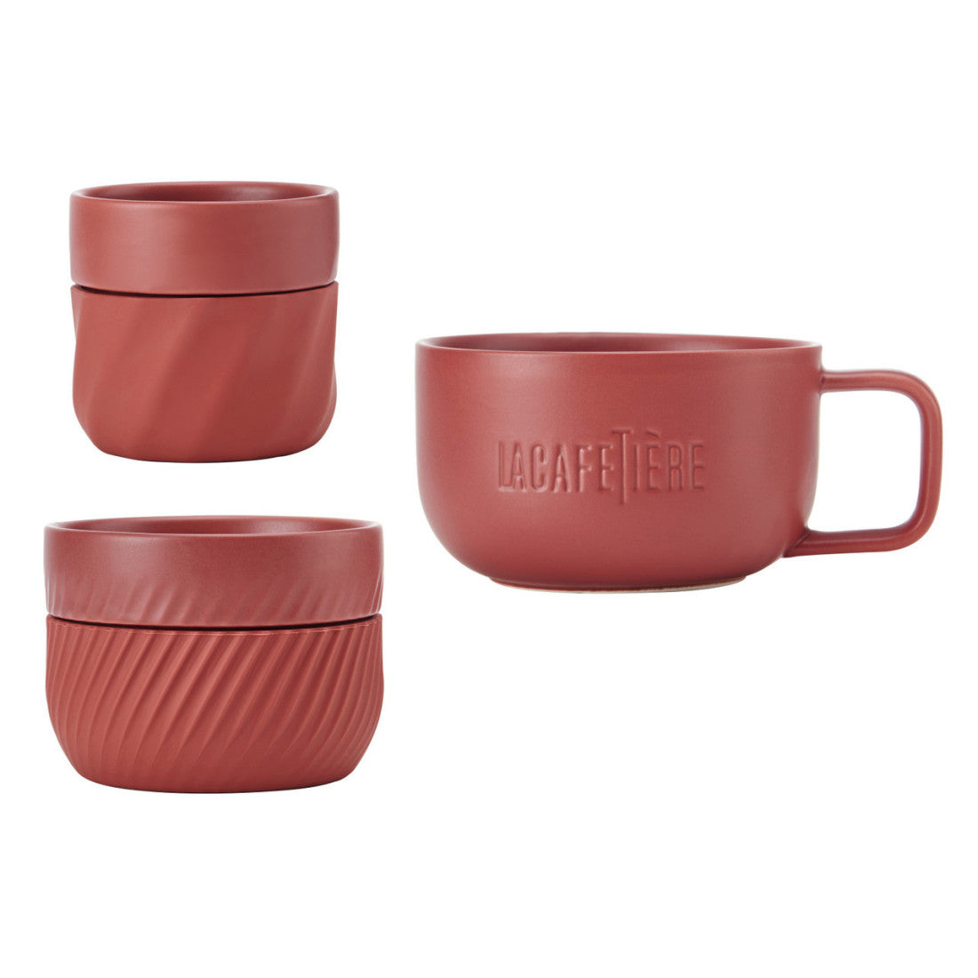 La Cafetière Red Coffee Mugs, 3 pcs - Kotikauppa