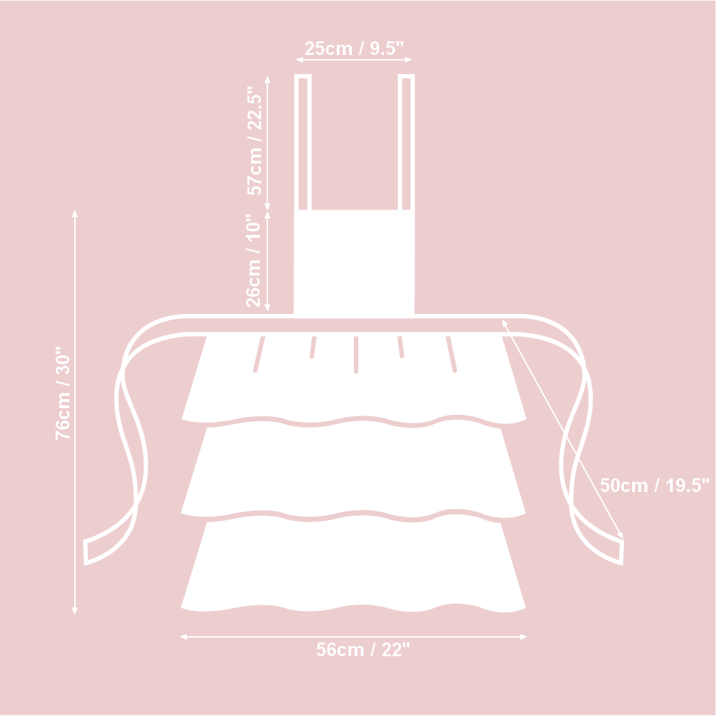 Ladies Apron with Ruffles - Lemon Linen - Kotikauppa