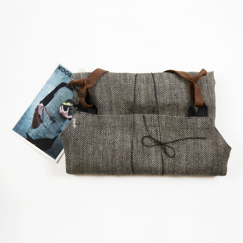 Linen Apron with Leather Details - Kotikauppa