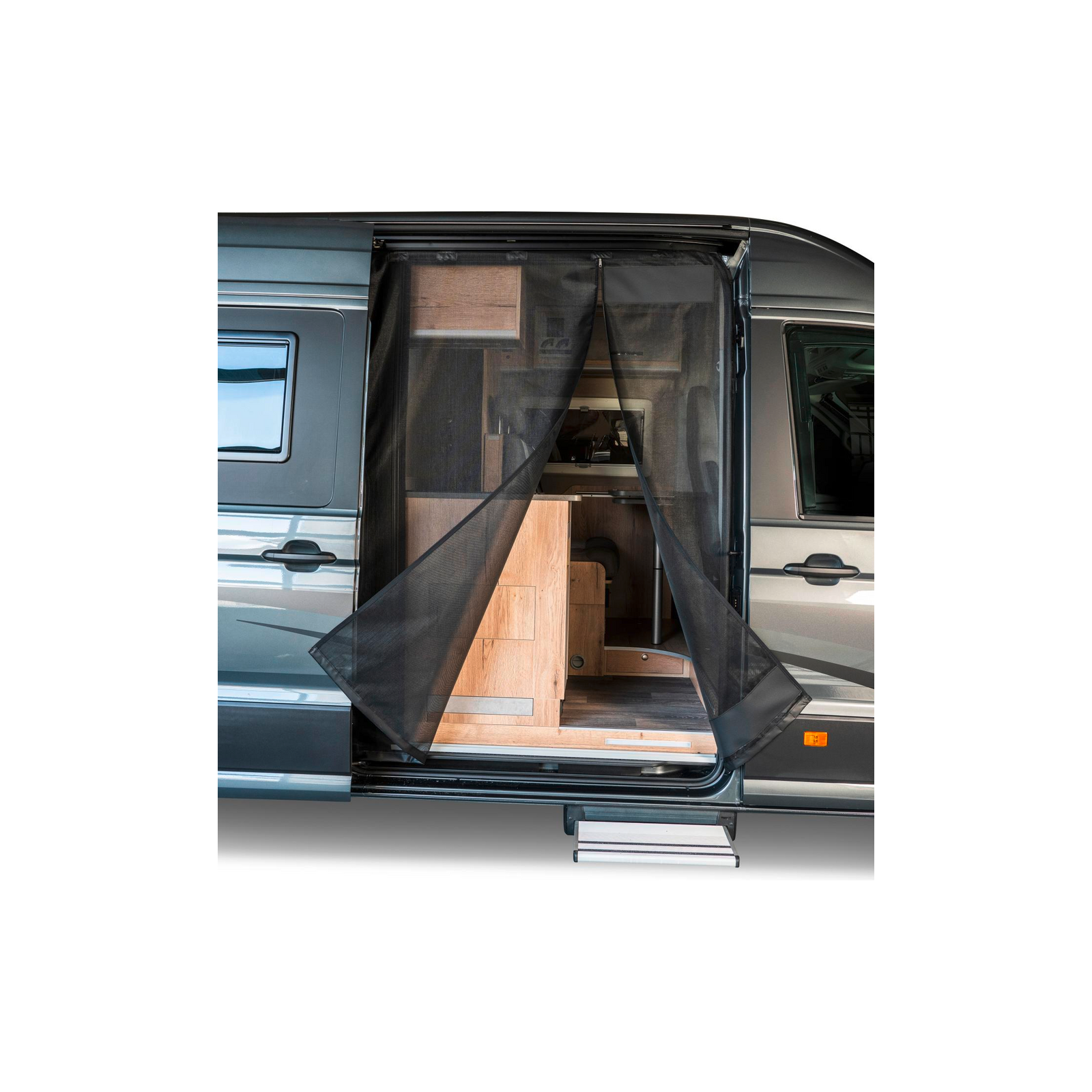 Liukuoven hyttysverkko magneettivetoketjulla VW Crafter / Grand California (matkustajan puoli)