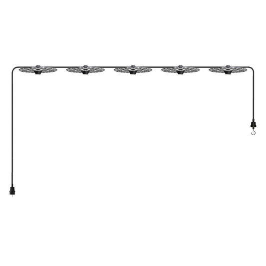 Lumet System ulkovalosarja 5:llä lampulla ja 7,5m kangaskaapelilla (E27, useita värejä) - Kotikauppa