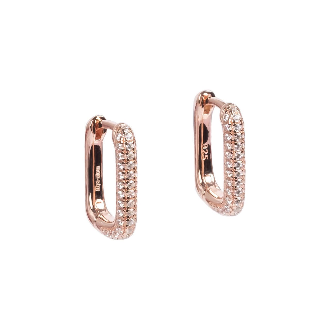 Metropolitan Glow White Earrings - Rose Gold and Silver