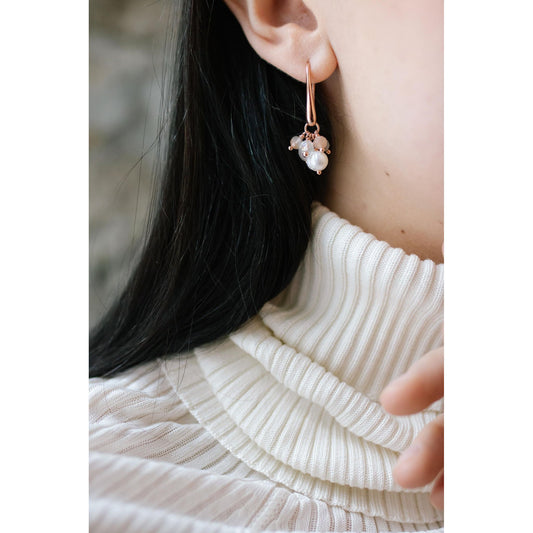 Cherie Petite Earrings - Rose Gold and Silver