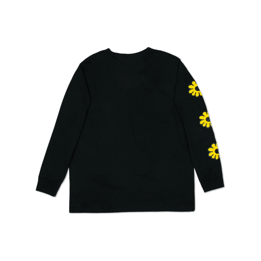 Moomintroll's Flower Longsleeve Shirt With Cuffrib Unisex - Black