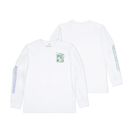 Moomintroll's Adventure Longsleeve Shirt With Cuffrib Unisex - White