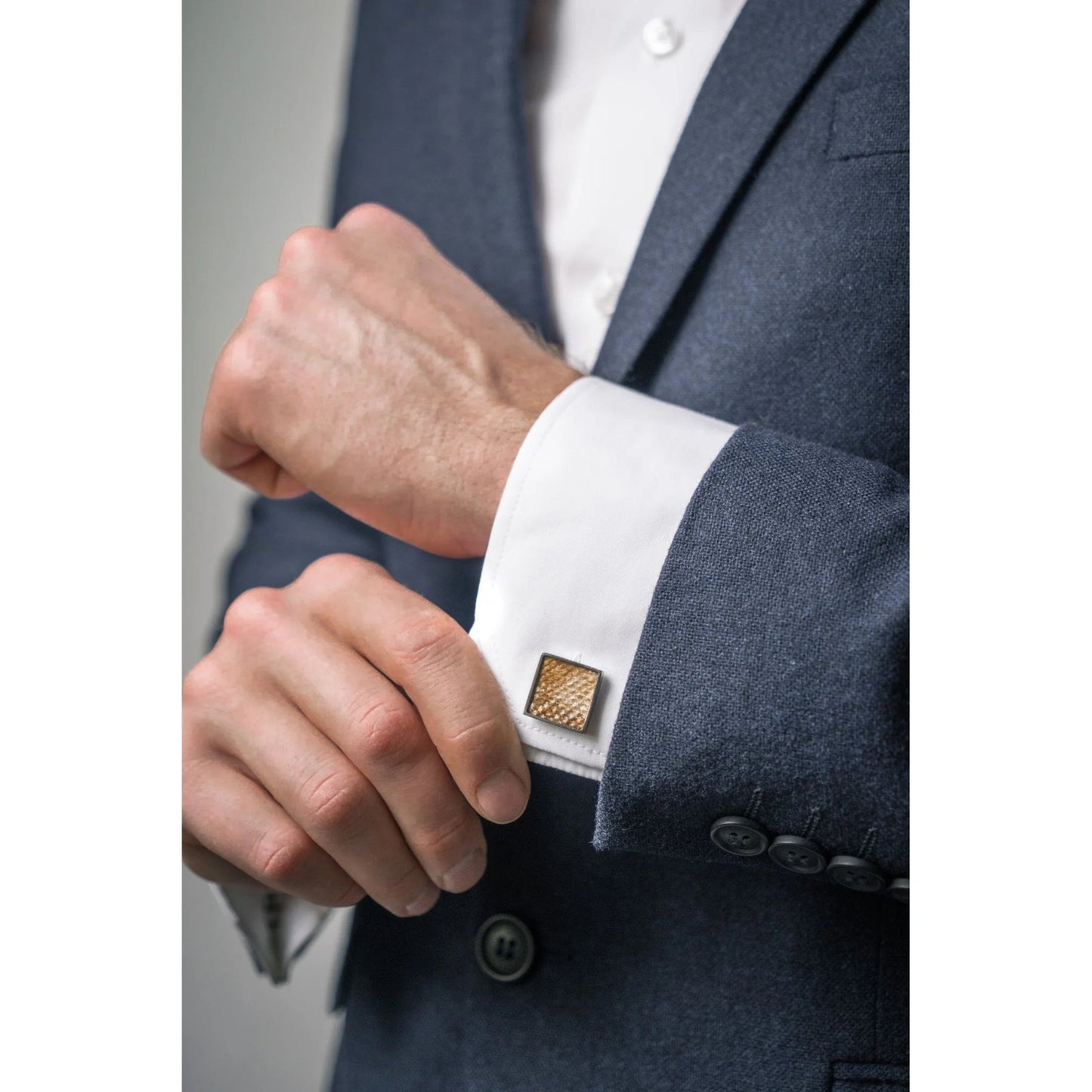 Mansetinööbid - Kandilised - Kollane nahk - Kotikauppa