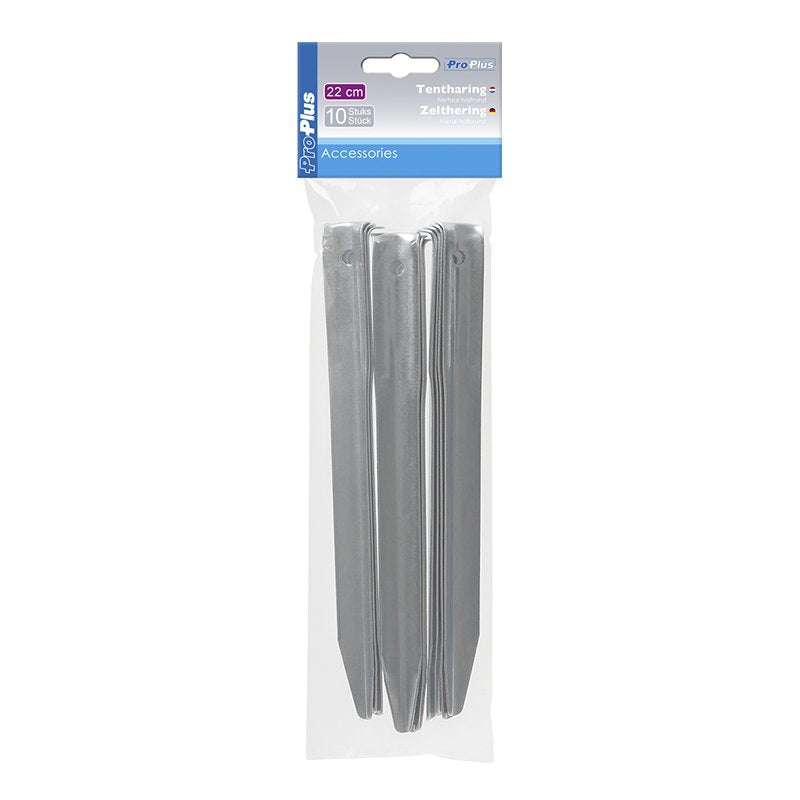 Metallinen puolipyöreä telttakiila 22cm 10 kpl sisään polyeteenipussissa | 364645S | 8717249102892 | Kotikauppa | ProPlus