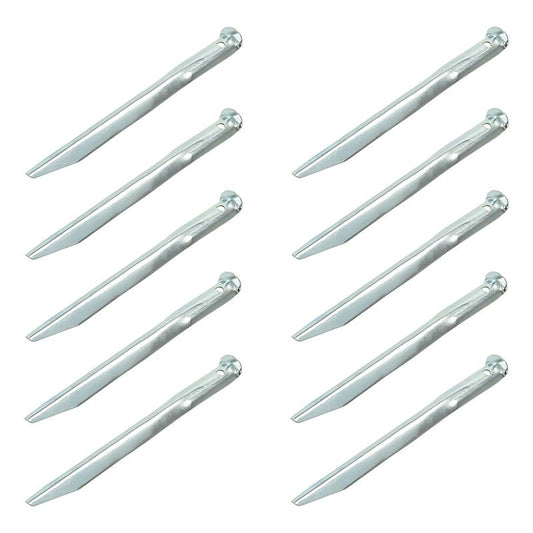 Metallinen puolipyöreä telttakiila 22cm 10 kpl sisään polyeteenipussissa - Kotikauppa