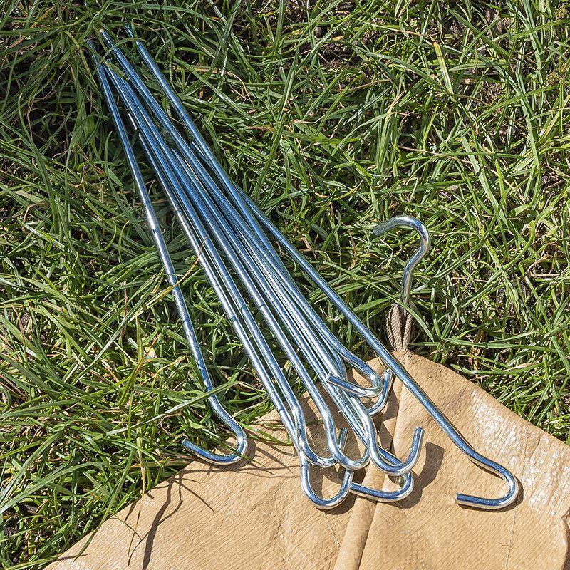 Metallinen telttakiila 22cm avosilmukalla 10 kpl sisään polyeteenipussissa - Kotikauppa