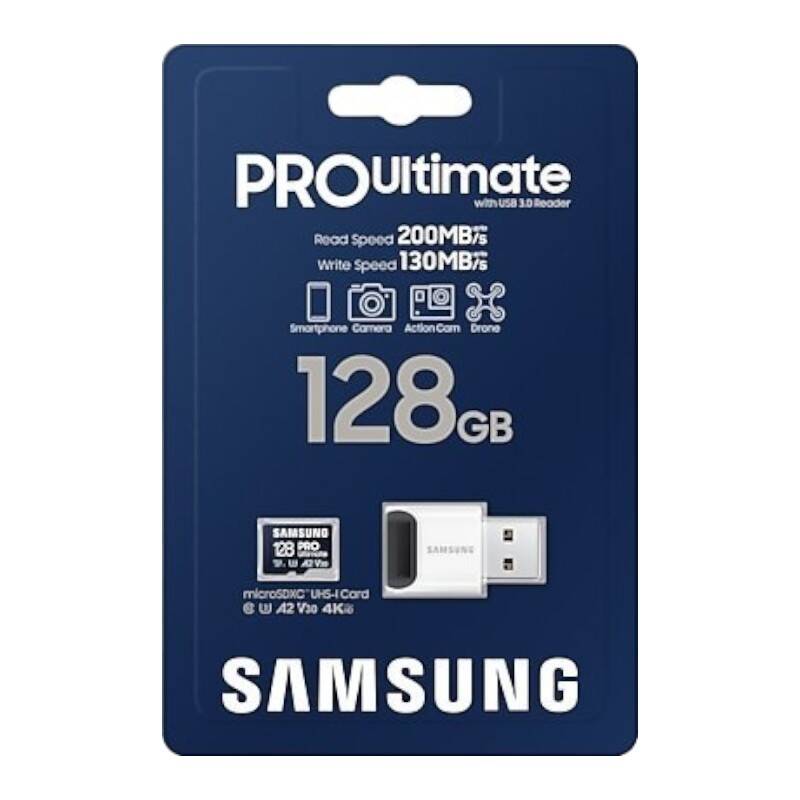 MuistikorttiSamsung microSDXC PRO Ultimate 128GB 200 MB/s UHS-I/U3 (MB-MY128SB/WW) - Kotikauppa