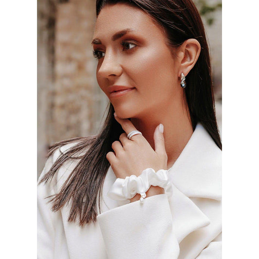 Murberry-silkki scrunchie/hiusdonitsi (helmi) - Kotikauppa