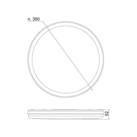 12W NERO LED-kattovalaisin 3000K/4000K Ø350mm 1000lm IP44 IK10