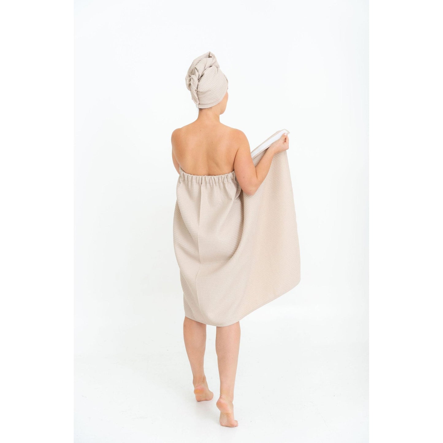 Women's Spa Wrap Towel with Velcro and Elastic