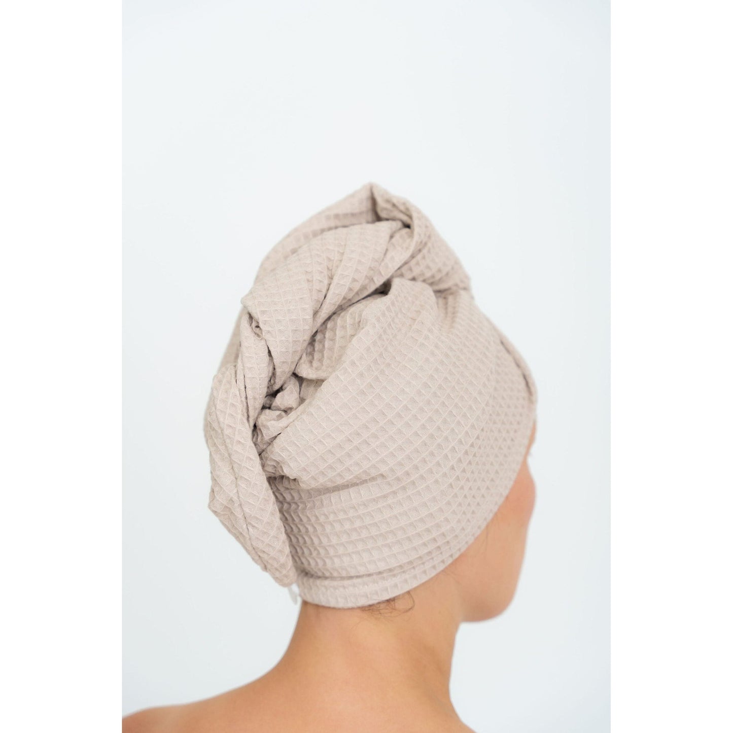 Secure Fit Cotton Hair Towel with Button Closure
