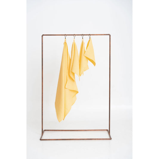 Organic Waffle Cotton Towel - Yellow