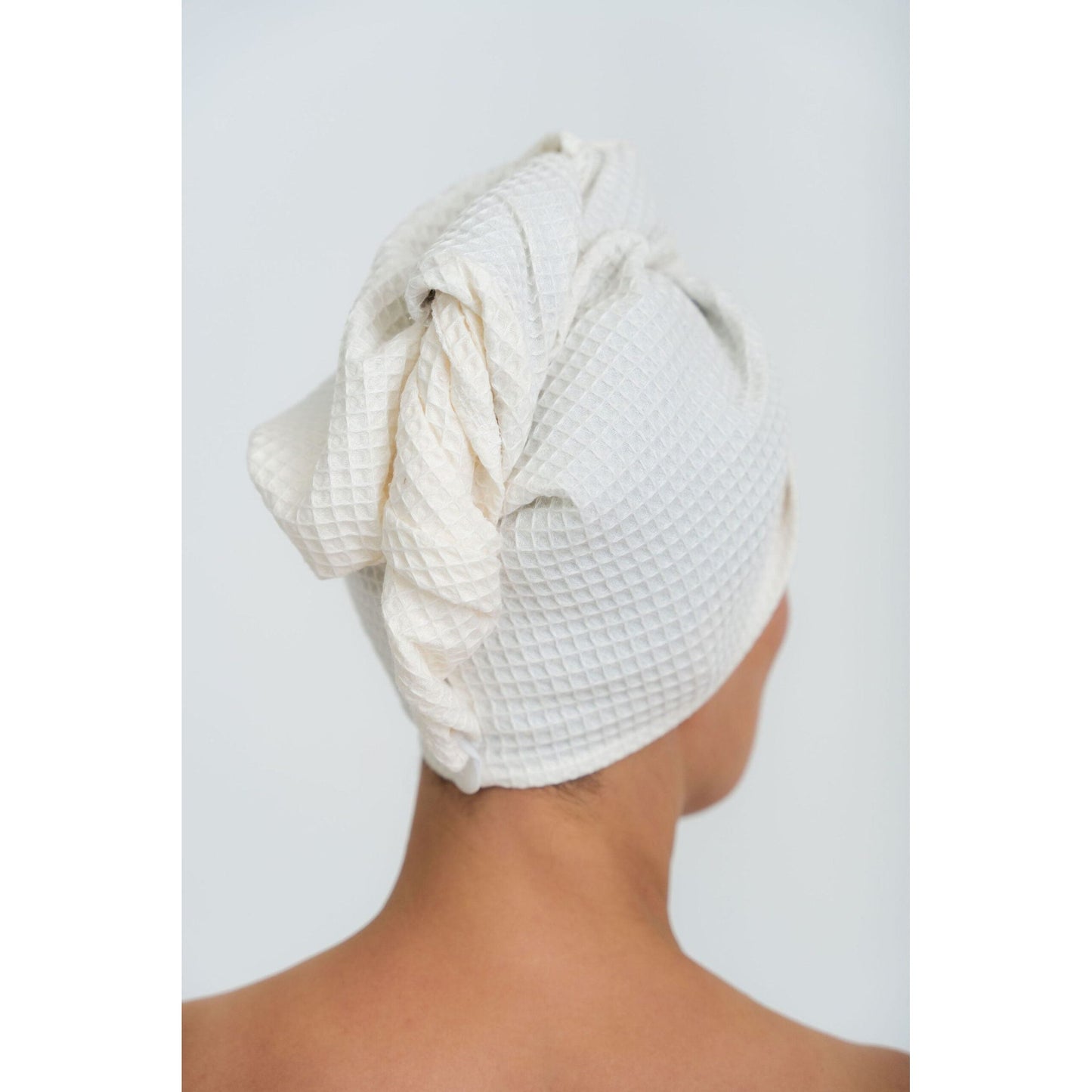 Secure Fit Cotton Hair Towel with Button Closure