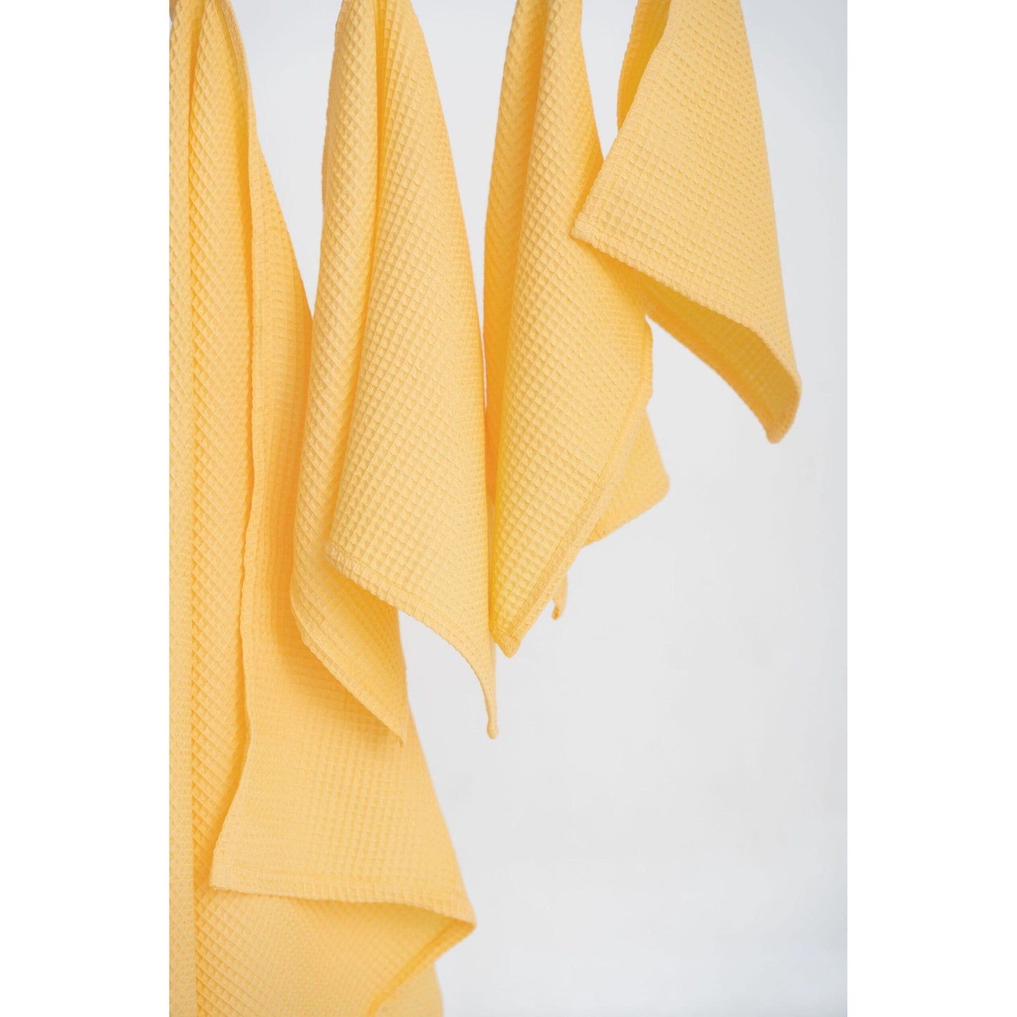Organic Waffle Cotton Towel - Yellow