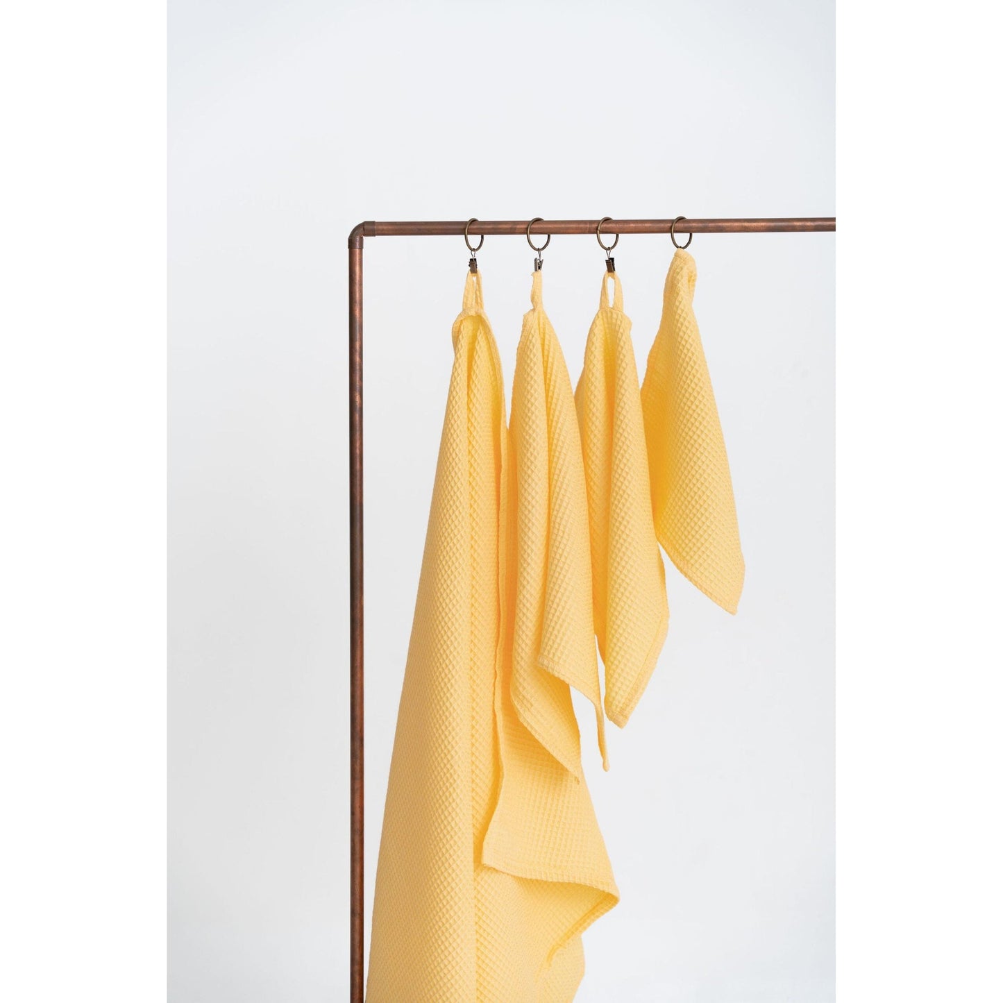 Organic Waffle Cotton Towel - Yellow
