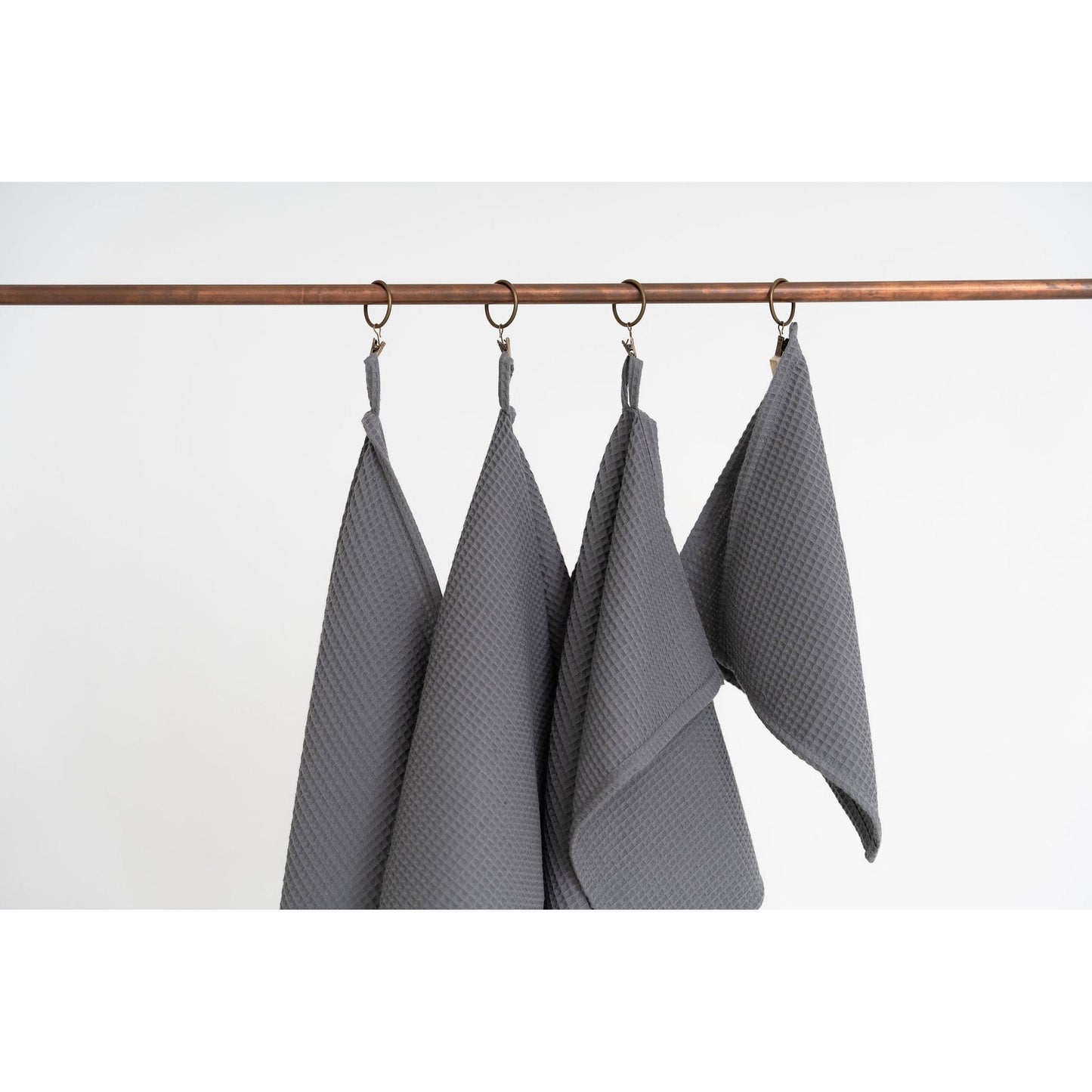 Organic Waffle Cotton Towel - Gray