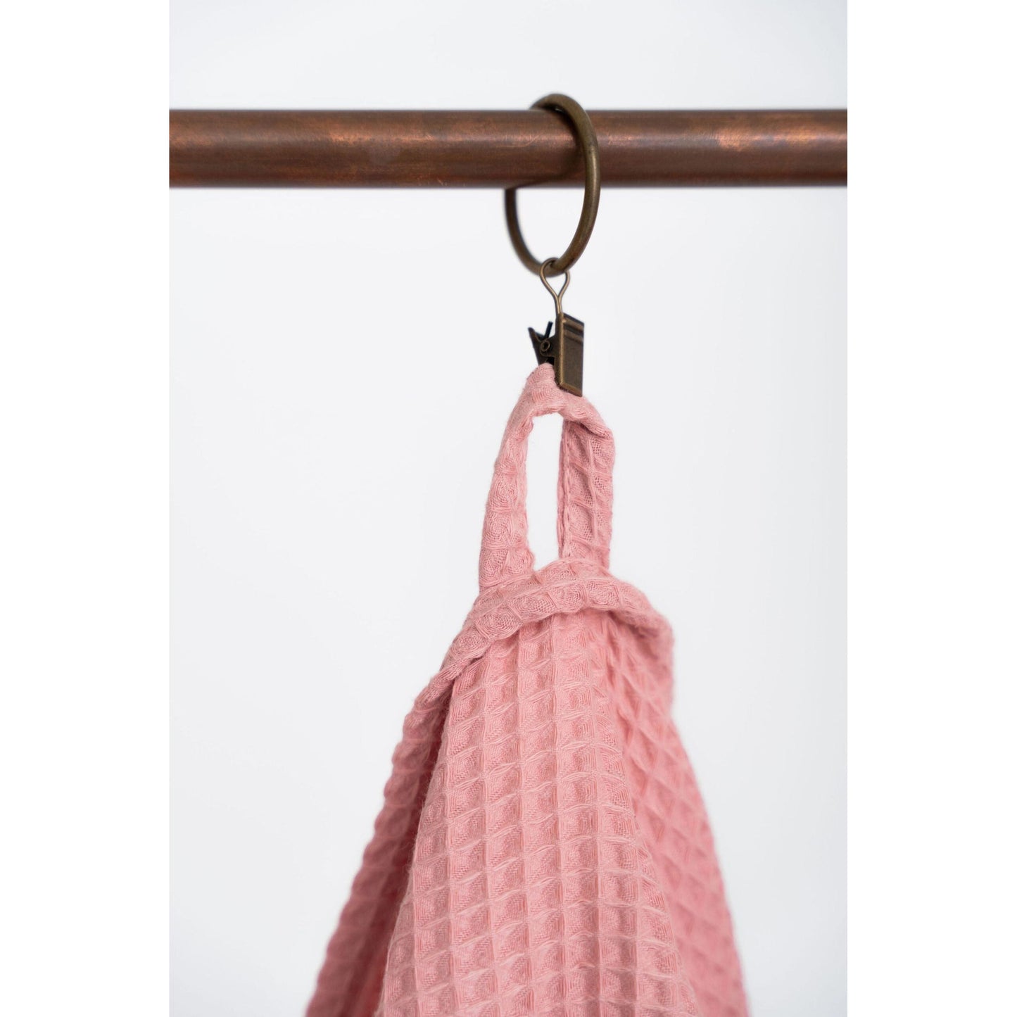 Organic Waffle Cotton Towel - Peach