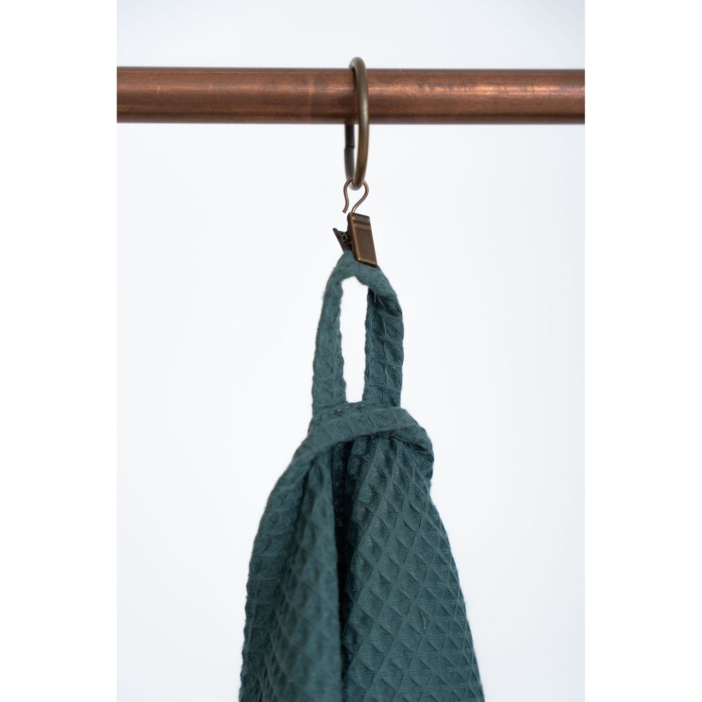 Organic Waffle Cotton Towel - Petrol