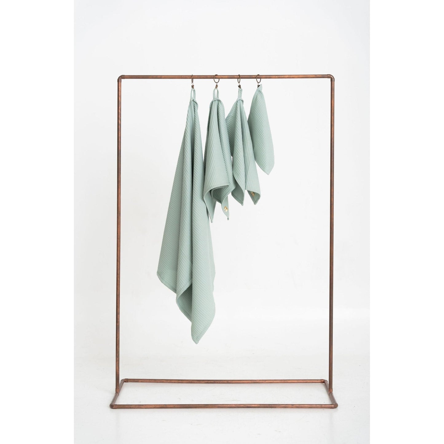 Organic Waffle Cotton Towel - Sage Green