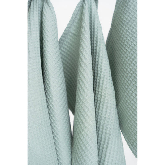 Organic Waffle Cotton Towel - Sage Green