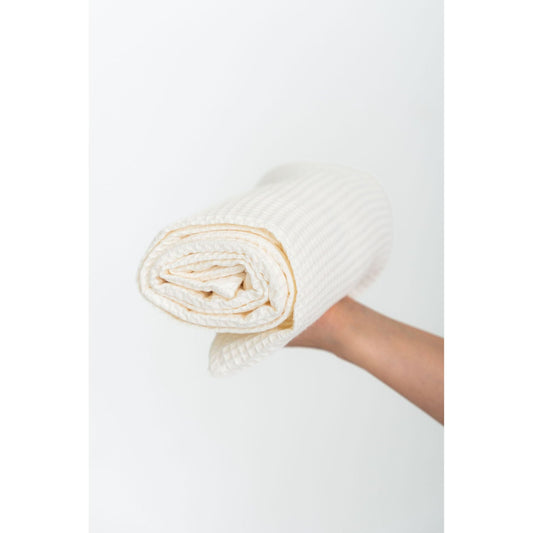 Organic Waffle Cotton Towel - Cream