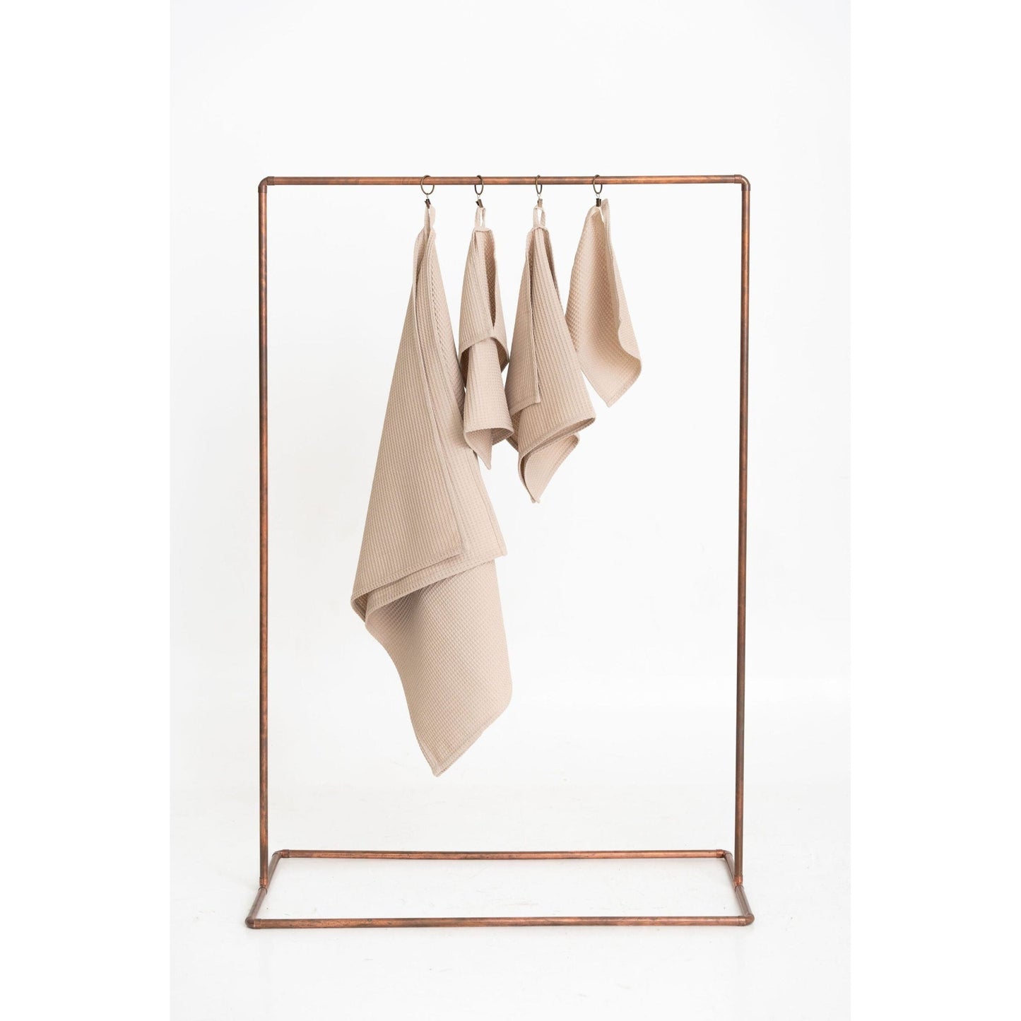 Organic Waffle Cotton Towel - Beige