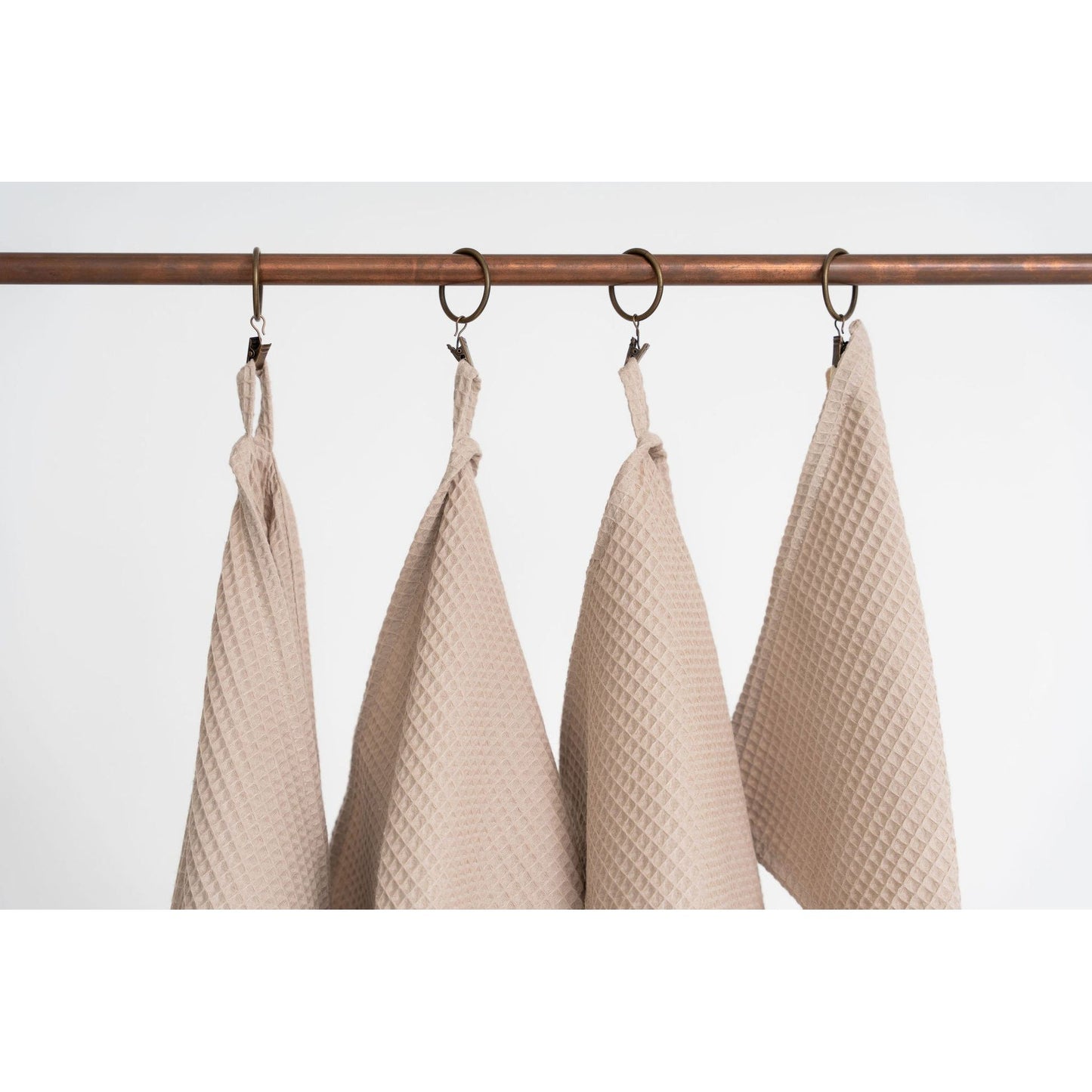 Organic Waffle Cotton Towel - Beige