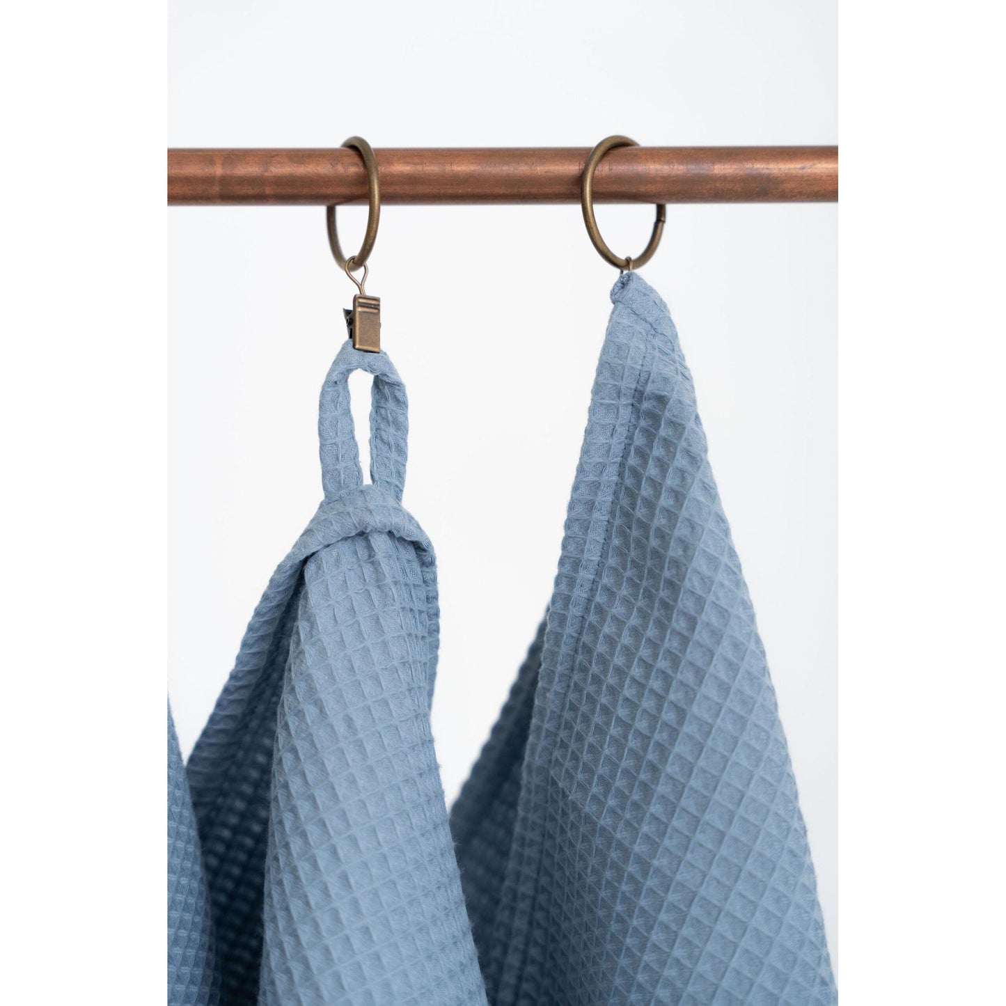 Organic Waffle Cotton Towel - Blue