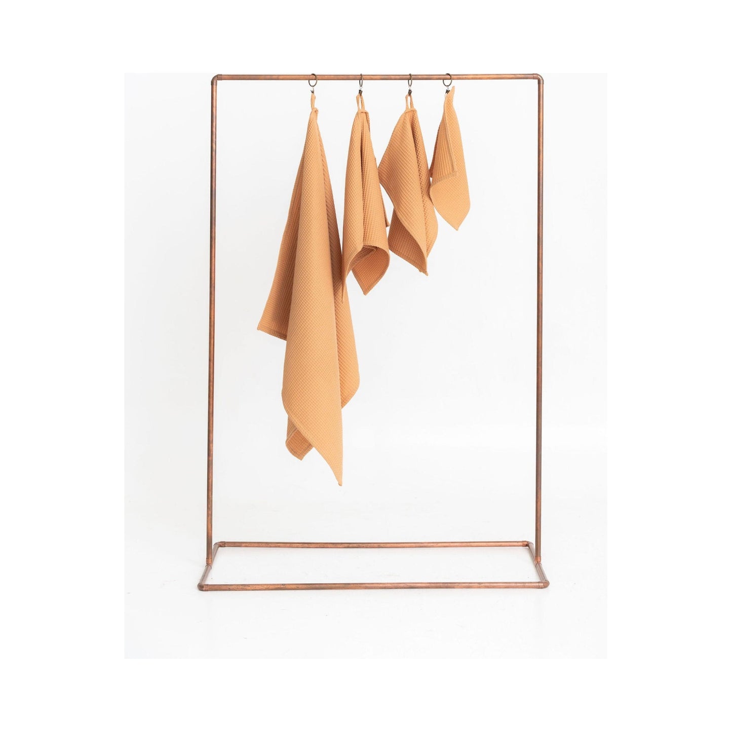 Organic Waffle Cotton Towel - Caramel