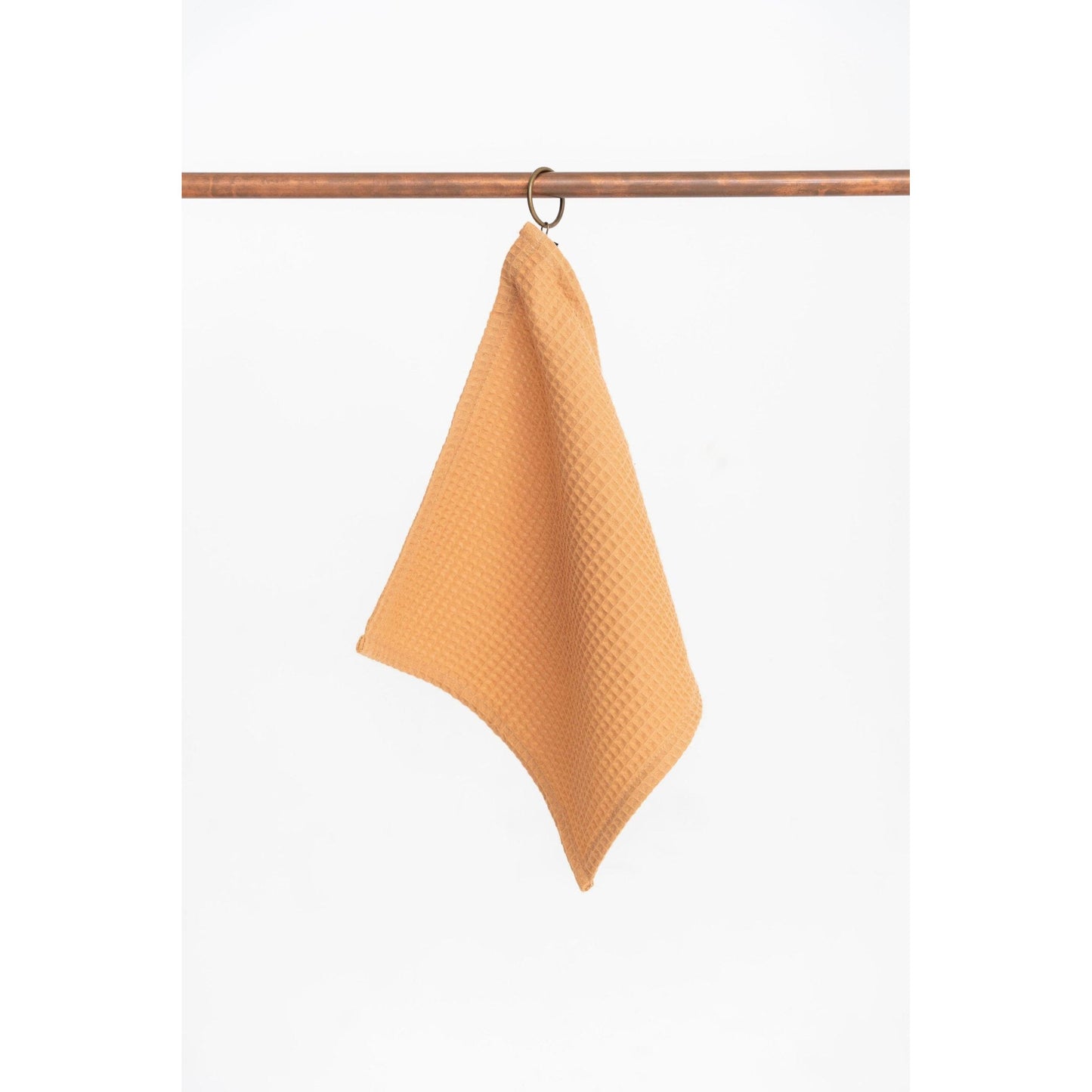 Organic Waffle Cotton Towel - Caramel