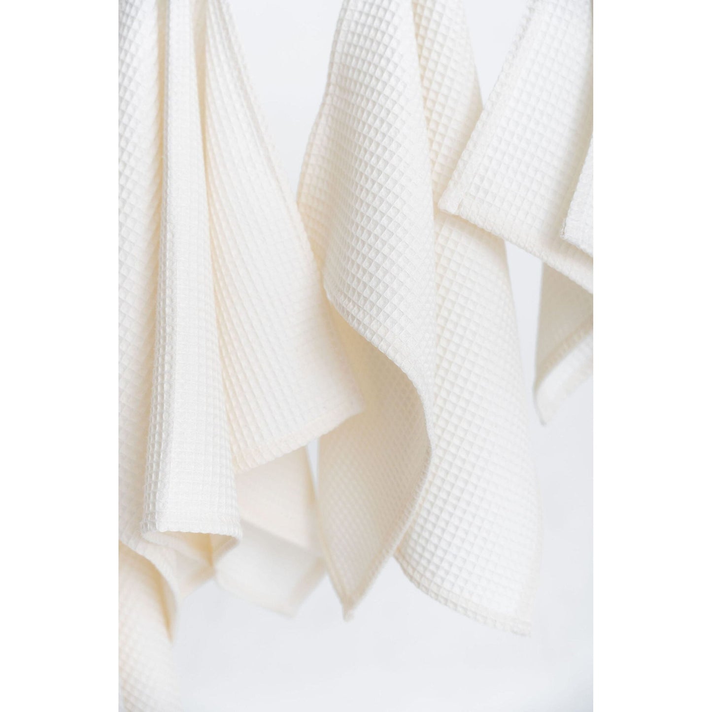 Organic Waffle Cotton Towel - Cream