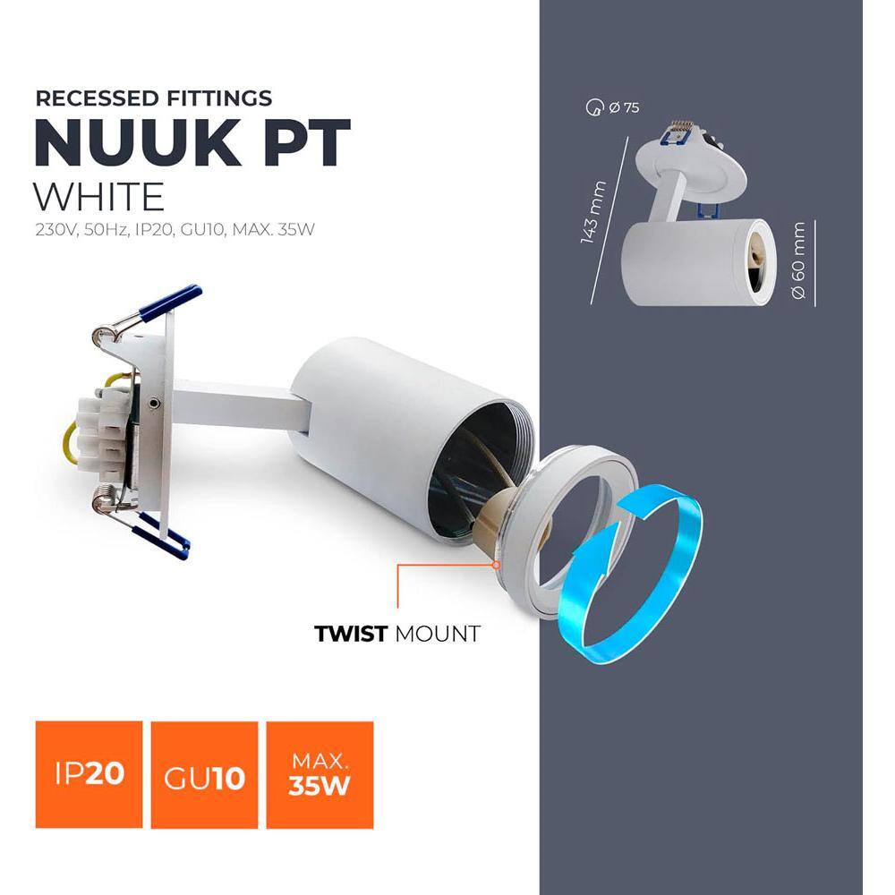 NUUK LED-spottivalaisin uppo, valkoinen