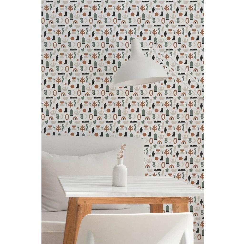 Neutral boho shapes (itseliimautuva) - Kotikauppa