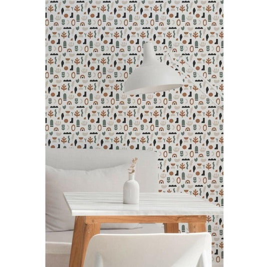 Neutral boho shapes (itseliimautuva) - Kotikauppa