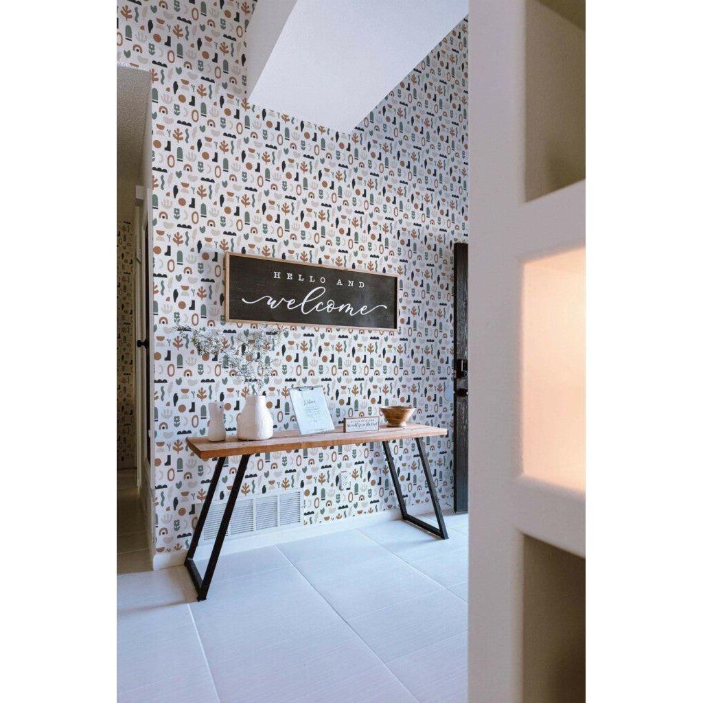 Neutral boho shapes (itseliimautuva) - Kotikauppa