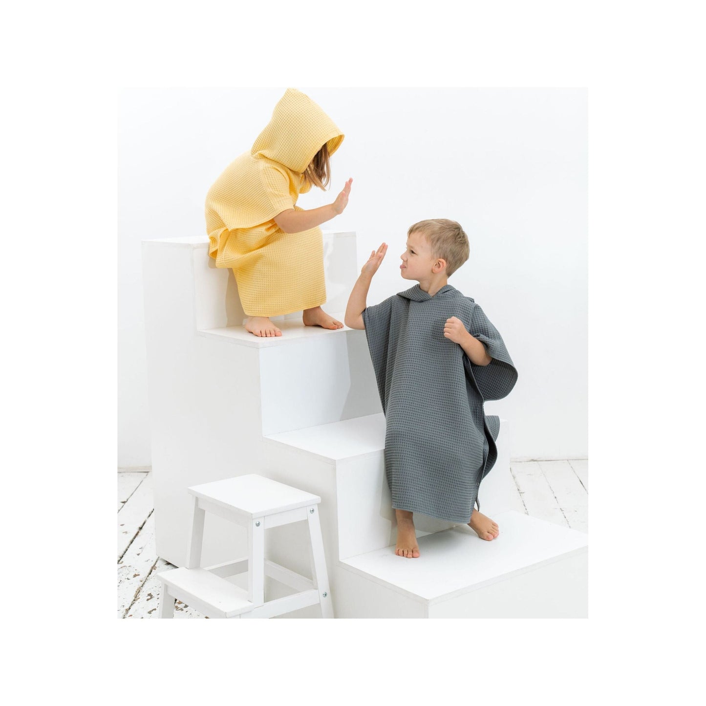 Waffle Fabric Kids' Poncho