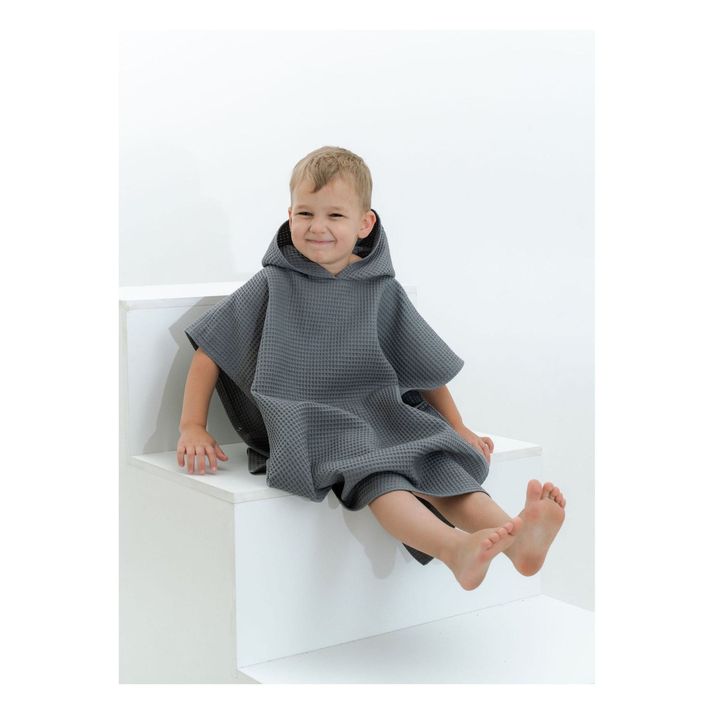 Waffle Fabric Kids' Poncho
