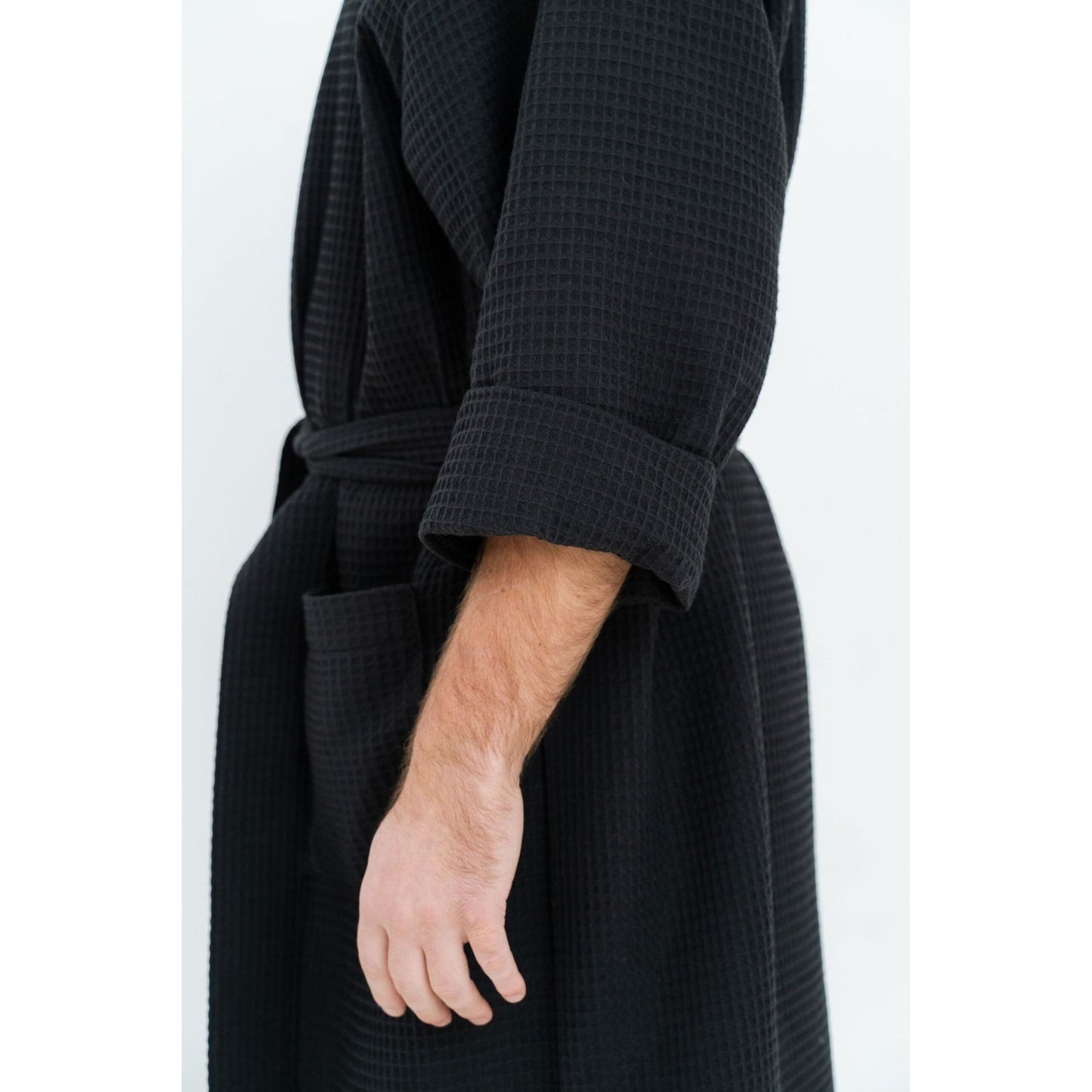 Long Waffle Fabric Robe for Men