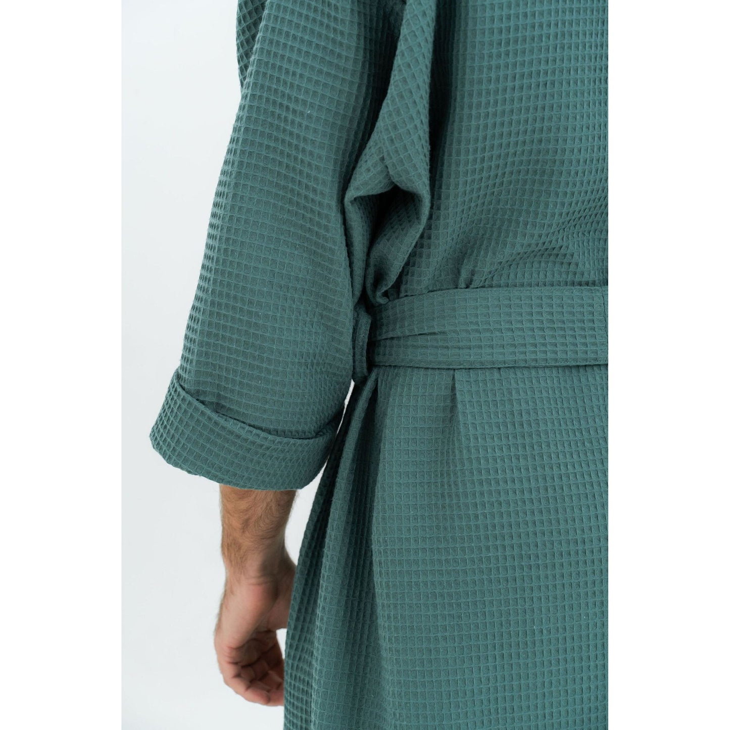 Long Waffle Fabric Robe for Men