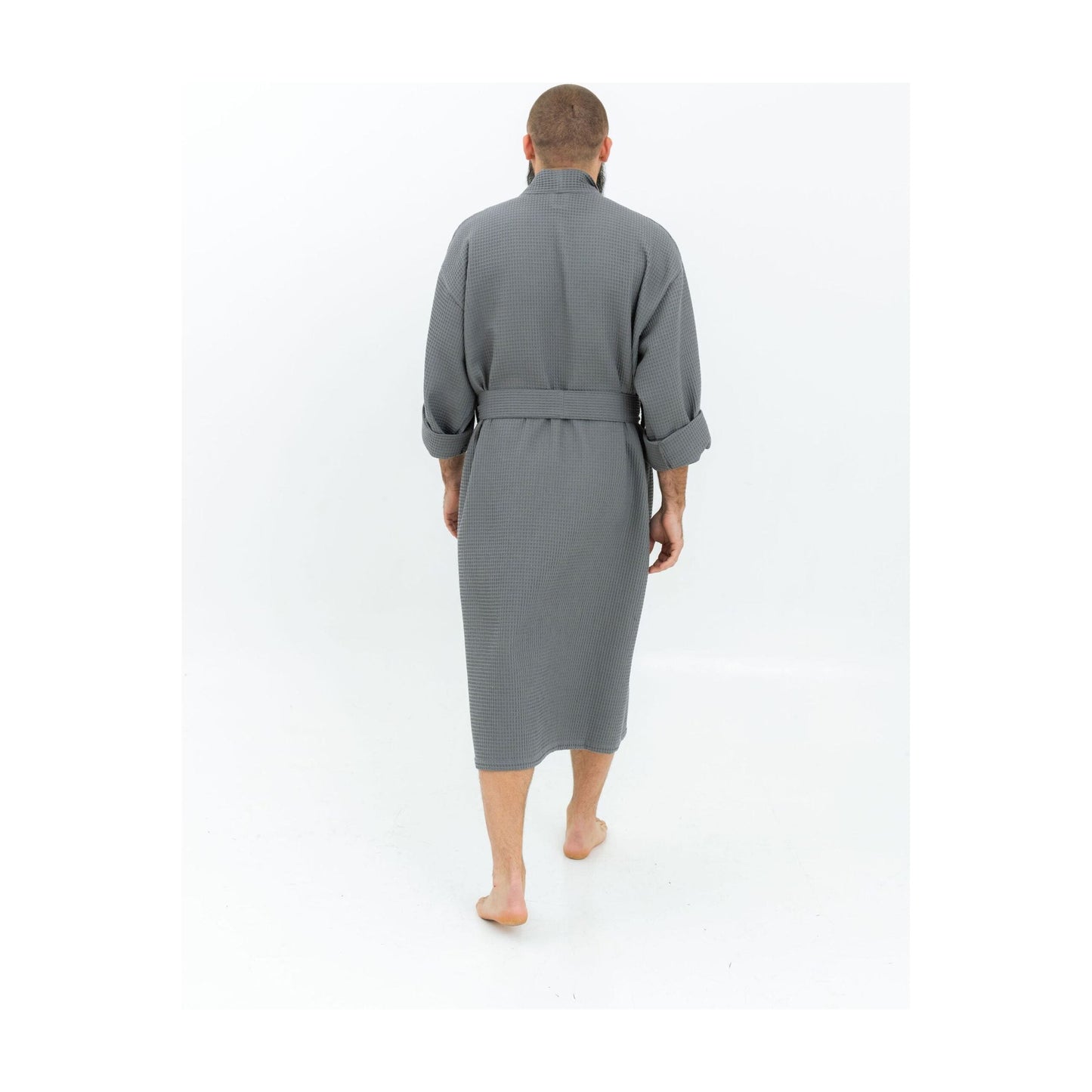 Long Waffle Fabric Robe for Men