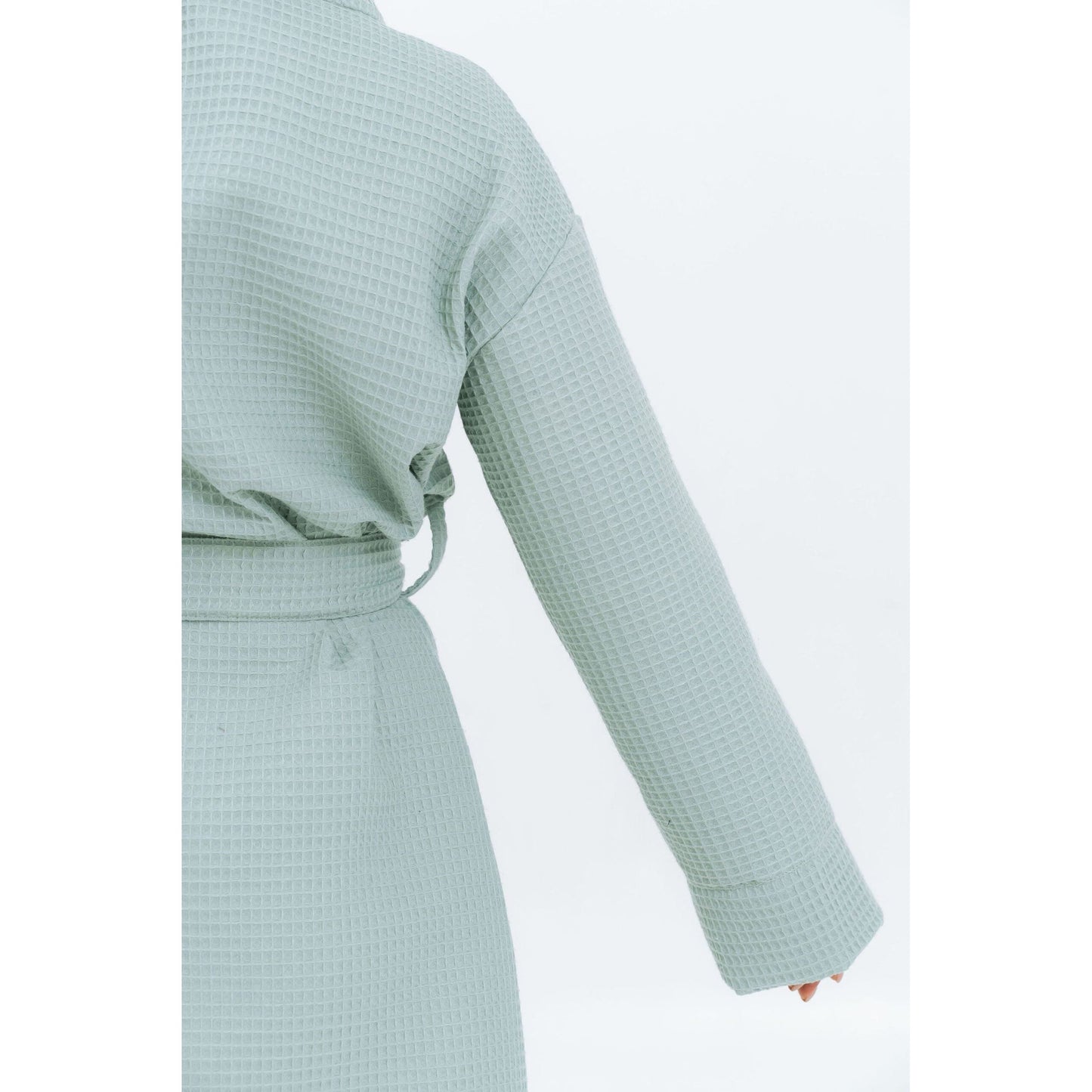 Long Waffle Fabric Robe for Women