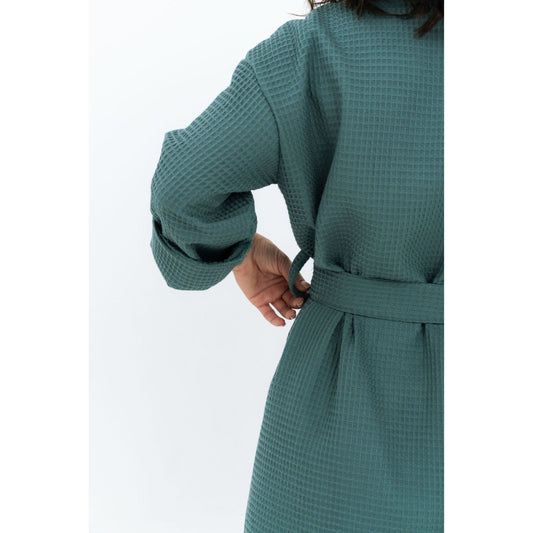 Long Waffle Fabric Robe for Women