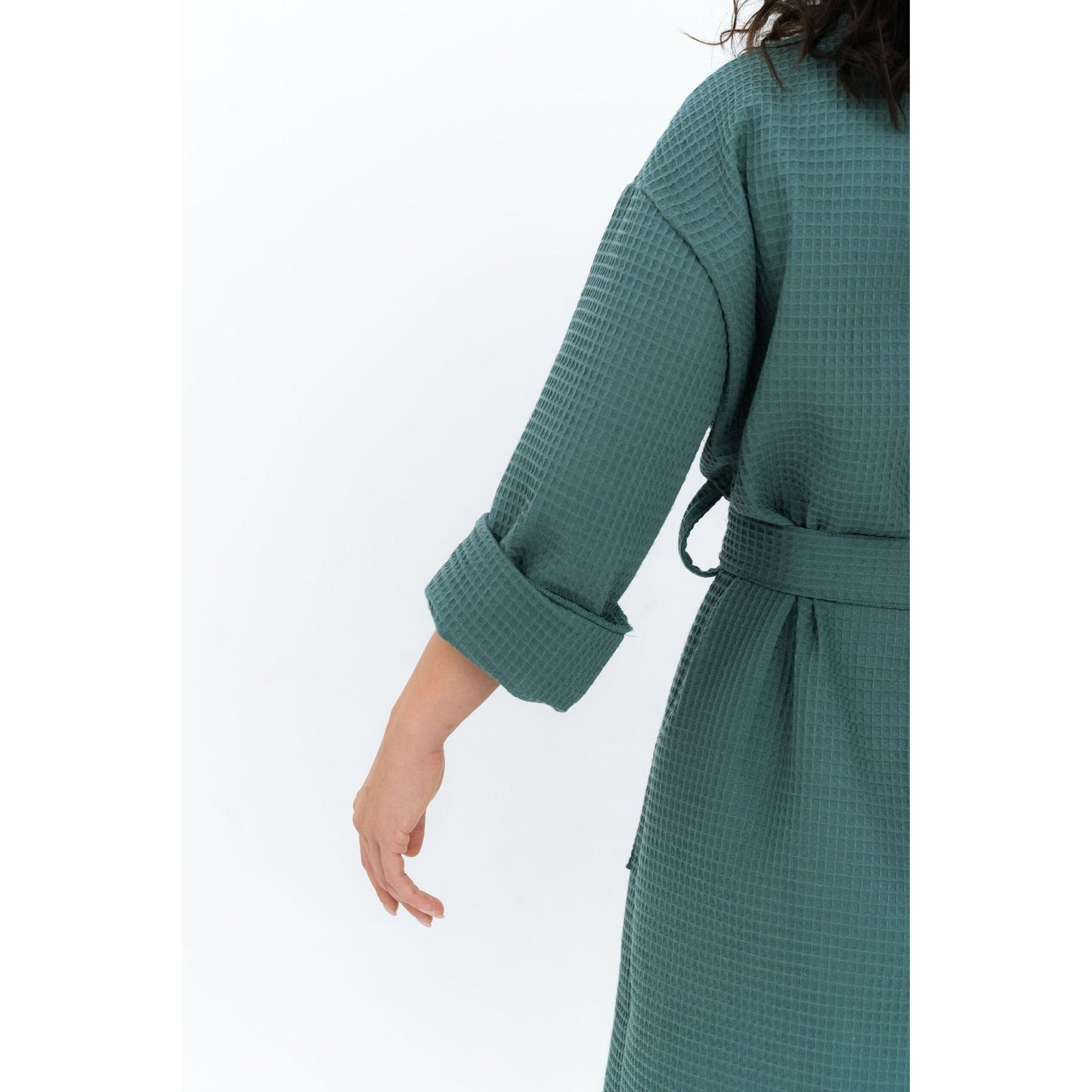 Long Waffle Fabric Robe for Women