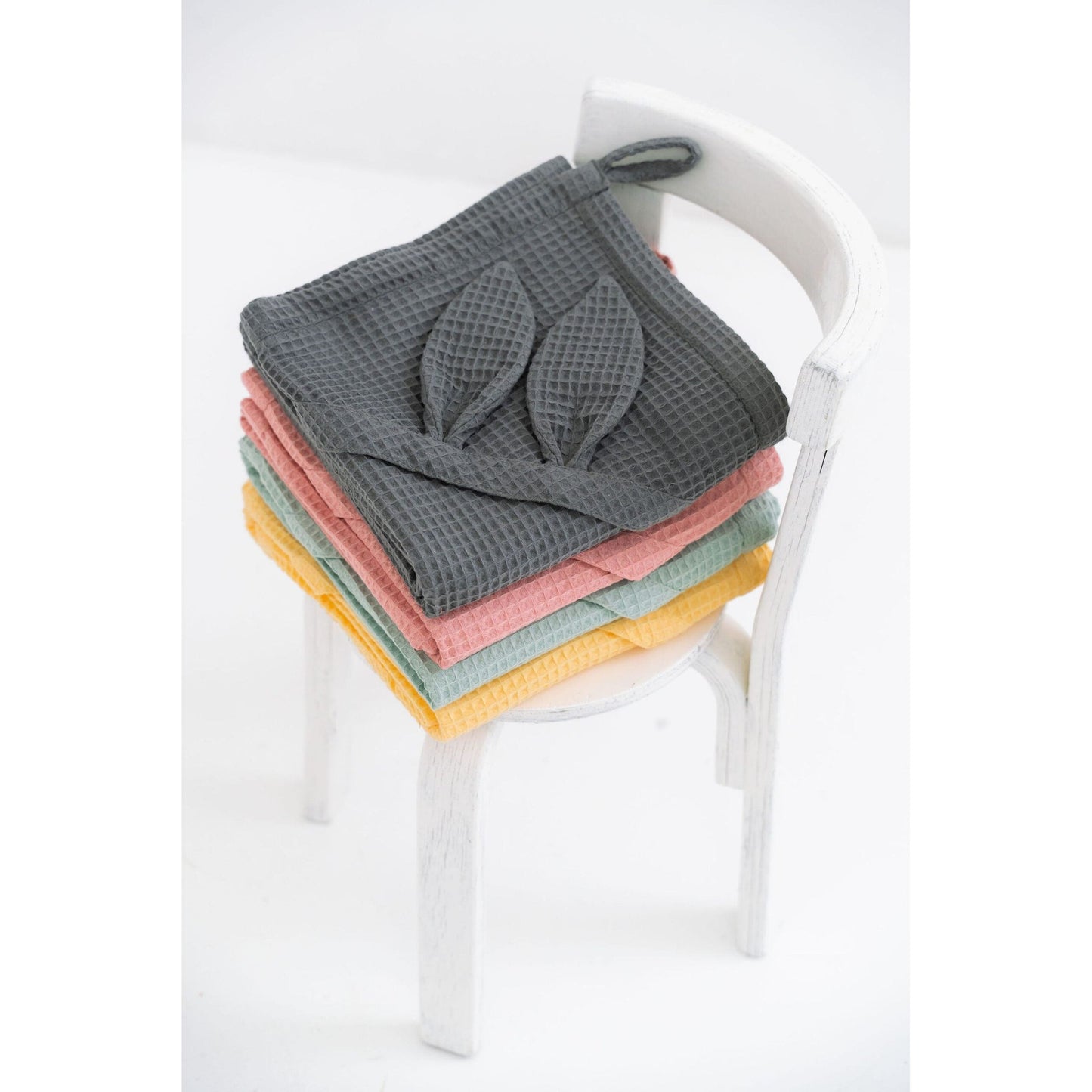 Waffle Fabric Towel with Bunny Ears